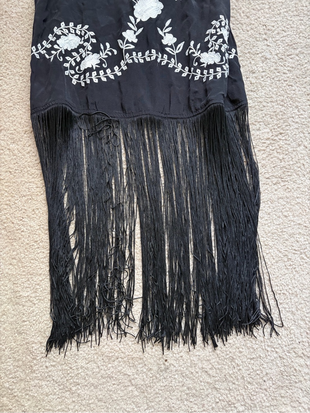 Nasty Gal | Hand Embroidered Scallop Tassel Hem Festival Mini Dress - Picture 3 of 7